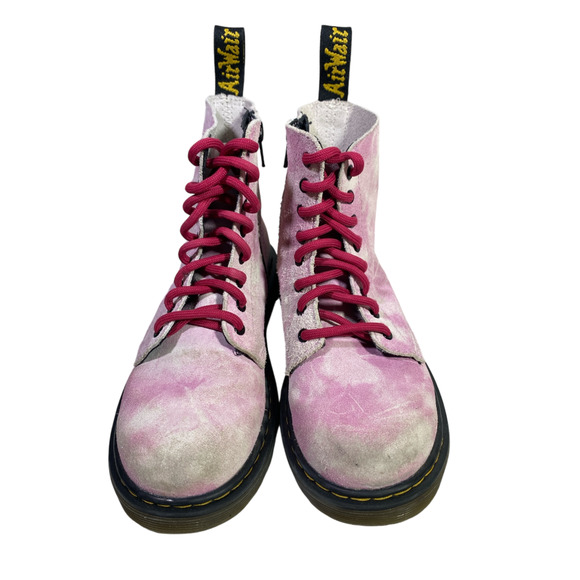 Dr Martens Pascal 1460 Youth Girl Size 2 Pink Tie Dye Suede - Picture 4 of 8